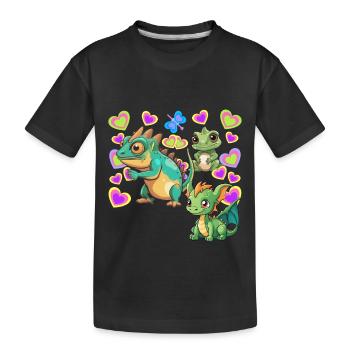 Dino Dinos Child Kids - Kids' Premium Organic T-Shirt - black - Front