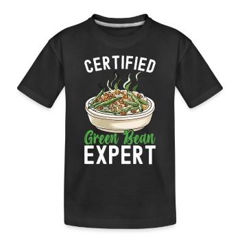 Casserole de haricots verts - T-shirt bio Premium Enfant - noir - Devant