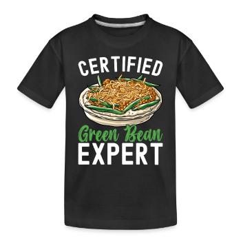 Casserole de haricots verts - T-shirt bio Premium Enfant - noir - Devant