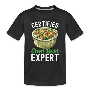 Casserole de haricots verts - T-shirt bio Premium Enfant - noir - Devant