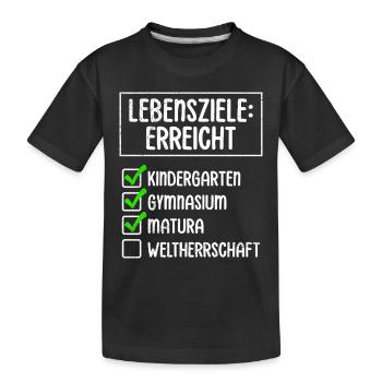 Matura Abschluss KINDERGARTEN GYMNASIUM MATURA - Kinder Premium Bio T-Shirt - Schwarz - Vorne