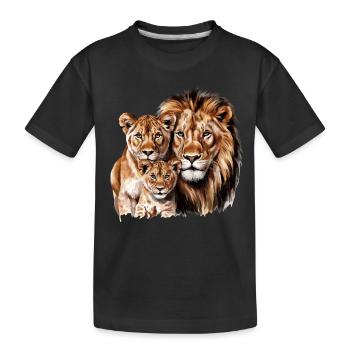 Tier Löwe König für Löwen Liebhaber und Löwen - Kinder Premium Bio T-Shirt - Schwarz - Vorne