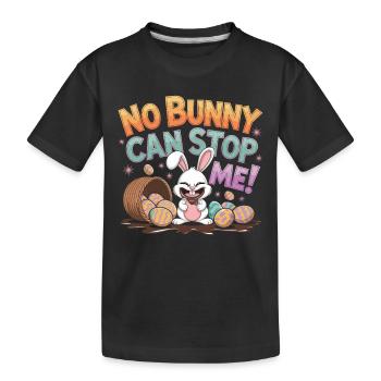 Osterhase mit Schokolade – No Bunny Can Stop Me - Kinder Premium Bio T-Shirt - Schwarz - Vorne