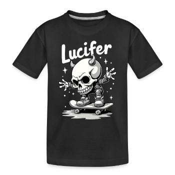 Skater Skeleton Lucifer Devilishly cool on the road - Kids' Premium Organic T-Shirt - black - Front