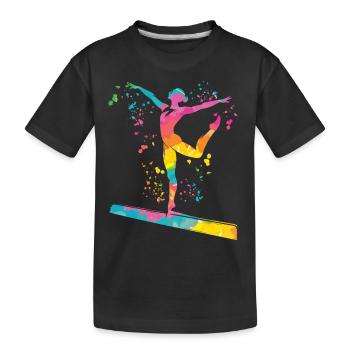 Gymnast Balance Beam Artistic Gymnastics - Kids' Premium Organic T-Shirt - black - Front