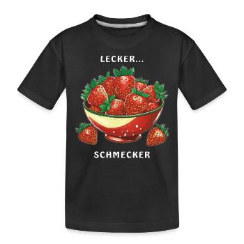 ÉCORCE DE FRAISE DÉLICIEUX DÉGUSTATEUR - T-shirt bio Premium Enfant - noir - Devant