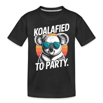 Koala with sunglasses – party atmosphere guaranteed - Kids' Premium Organic T-Shirt - black - Front