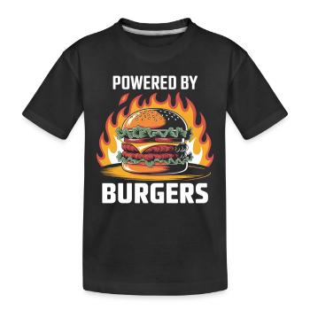 Powered by Burgers – Chemise Grill & Fast Food - T-shirt bio Premium Enfant - noir - Devant