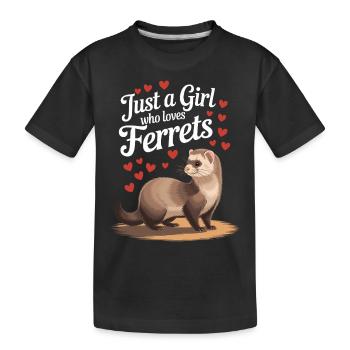 Chemise furet – parfaite pour les amateurs de furets - T-shirt bio Premium Enfant - noir - Devant