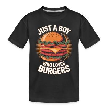 Für echte Burger-Fans – Lustiges Fast-Food-Design - Kinder Premium Bio T-Shirt - Schwarz - Vorne
