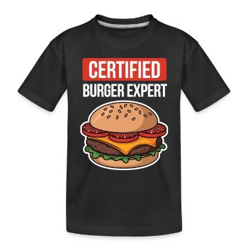 Burger Expert – Chemise BBQ & Fast Food amusante - T-shirt bio Premium Enfant - noir - Devant