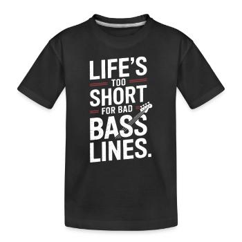 Bass Gitarrist Musiker Gear Funk Rock Jazz - Kinder Premium Bio T-Shirt - Schwarz - Vorne