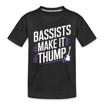 Basse, Guitariste, Musicien, Matériel, Funk, Rock, Jazz - T-shirt bio Premium Enfant - noir - Devant