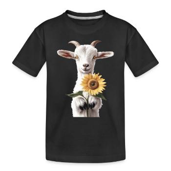 Lama - Kinder Premium Bio T-Shirt - Schwarz - Vorne