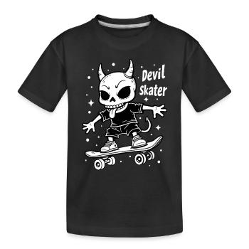 Devil Skater – Squelette cool sur skateboard - T-shirt bio Premium Enfant - noir - Devant