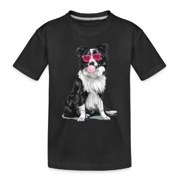Border Collie - Kinder Premium Bio T-Shirt - Schwarz - Vorne