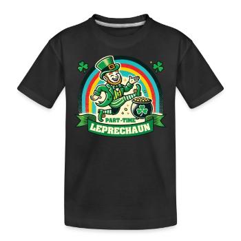Leprechaun à temps partiel Saint-Patrick Arc-en-ciel - T-shirt bio Premium Enfant - noir - Devant