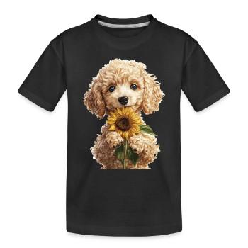Pudel - Kinder Premium Bio T-Shirt - Schwarz - Vorne