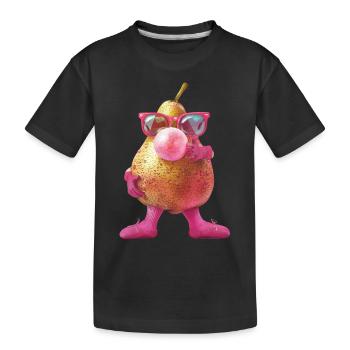Birne - Kinder Premium Bio T-Shirt - Schwarz - Vorne