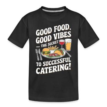 Good food – the secret to successful - Kids' Premium Organic T-Shirt - black - Front