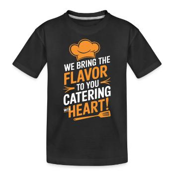 Wir bringen den Geschmack zu Ihnen – Catering mit Herz! - Kinder Premium Bio T-Shirt - Schwarz - Vorne