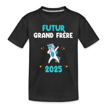 Zukunft Big Brother 2025 Einhorn Dab Schwangerschaft - Kinder Premium Bio T-Shirt - Schwarz - Vorne