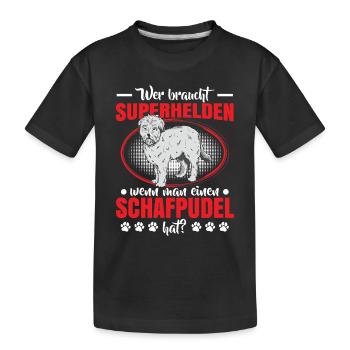 Sheep Poodle is my hero Old German Herding Dog - Kids' Premium Organic T-Shirt - black - Front