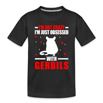 La gerbille n’est pas une gerbille rongeur folle - T-shirt bio Premium Enfant - noir - Devant