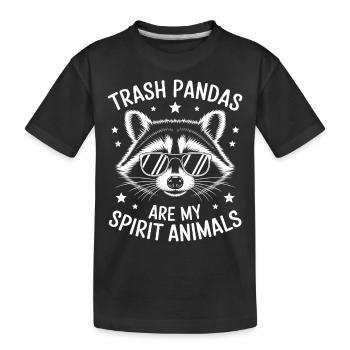 Raccoon Saying Trash Funny Raccoon Gift - Kids' Premium Organic T-Shirt - black - Front