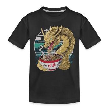 Ramen Dragon – Hunger des Drachen - Kinder Premium Bio T-Shirt - Schwarz - Vorne