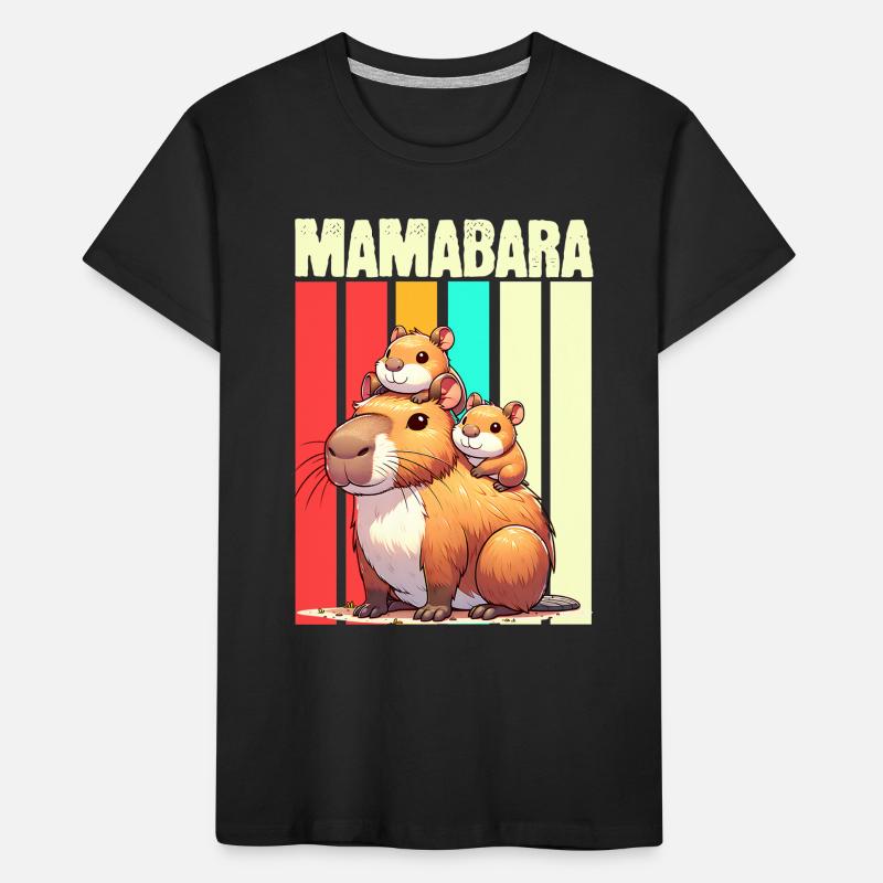 Mamabara Mutter Capybara Kinder Premium Bio T-Shirt