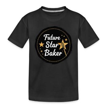 Junior Baking Kandidat Junger Koch Backen - Kinder Premium Bio T-Shirt - Schwarz - Vorne