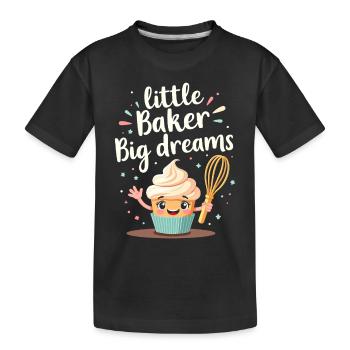 Junior Baking Kandidat Junger Koch Backen - Kinder Premium Bio T-Shirt - Schwarz - Vorne