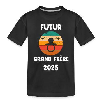 Futur grand frère vintage 2025 annonce grossesse - T-shirt bio Premium Enfant - noir - Devant