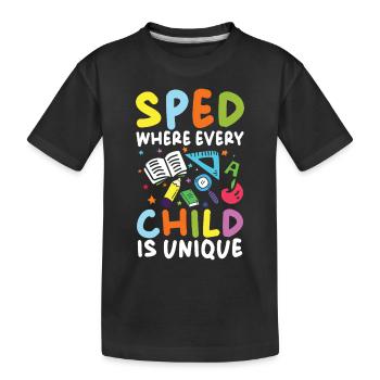 Une éducation spécialisée où chaque enfant est unique - T-shirt bio Premium Enfant - noir - Devant