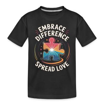 Embrace Difference Shirt - Kinder Premium Bio T-Shirt - Schwarz - Vorne