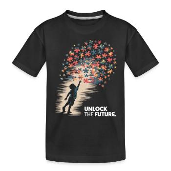 Understanding Autism – Hope & Puzzle - Kids' Premium Organic T-Shirt - black - Front
