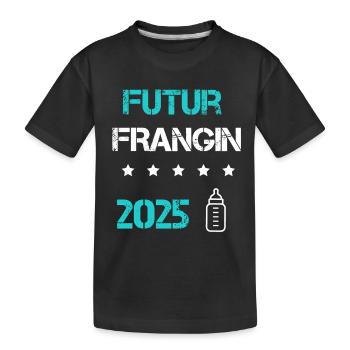 Futur frangin 2025 biberron annonce grossesse - T-shirt bio Premium Enfant - noir - Devant