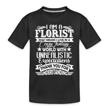 Florist Crazy Fantasy Florist - Kids' Premium Organic T-Shirt - black - Front