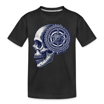 Fahrrad Schädel Getriebe Radsport Kunstwerk - Kinder Premium Bio T-Shirt - Schwarz - Vorne