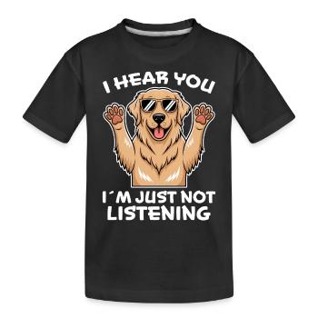 Golden Retriever disant Golden Retriever Cadeau - T-shirt bio Premium Enfant - noir - Devant