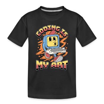 Le codage des codeurs est mon art Codeurs en génie logiciel - T-shirt bio Premium Enfant - noir - Devant