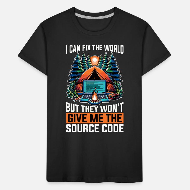 Coder I Can Fix The World Web Developer Coders Kinder Premium Bio T-Shirt