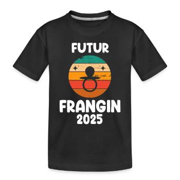 Futur frangin vintage 2025 annonce grossesse - T-shirt bio Premium Enfant - noir - Devant