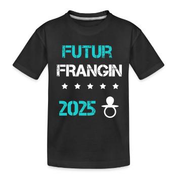 tétine Futur frangin 2025 annonce grossesse - T-shirt bio Premium Enfant - noir - Devant