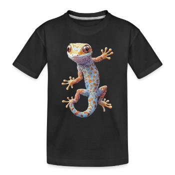 Gecko - Kinder Premium Bio T-Shirt - Schwarz - Vorne