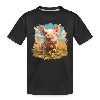 Cochon Cochon - T-shirt bio Premium Enfant - noir - Devant