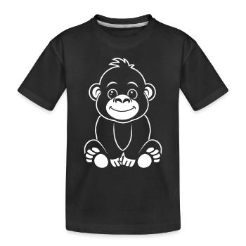 Gorilla - Kinder Premium Bio T-Shirt - Schwarz - Vorne