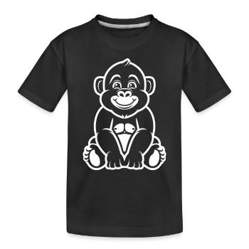 Gorilla - Kinder Premium Bio T-Shirt - Schwarz - Vorne