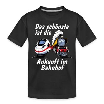 TRAIN Le mieux, c’est d’arriver à la gare - T-shirt bio Premium Enfant - noir - Devant